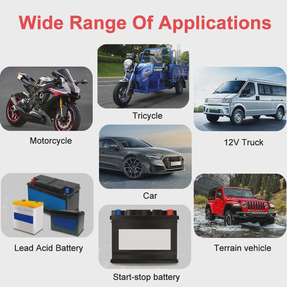 Intelligente 12V 6A Puls Batterijlader met LED Display voor Auto, Moto, Truck