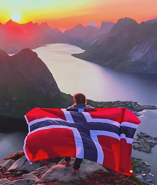 Noorse Vlag 90x150 cm Polyester - Nationaal Symbool voor Patriottische Trots