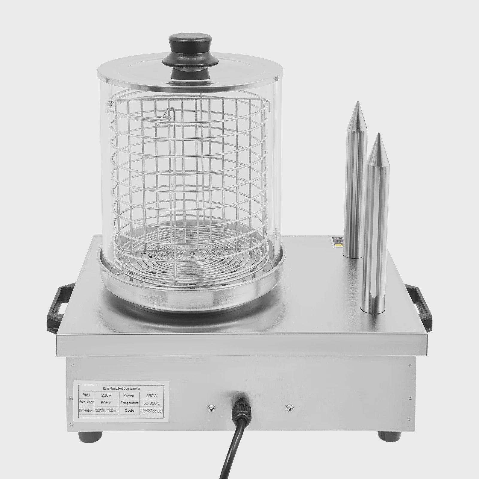 Professionele Hotdog Grill & Warmer - 550W Elektrische Worstmachine
