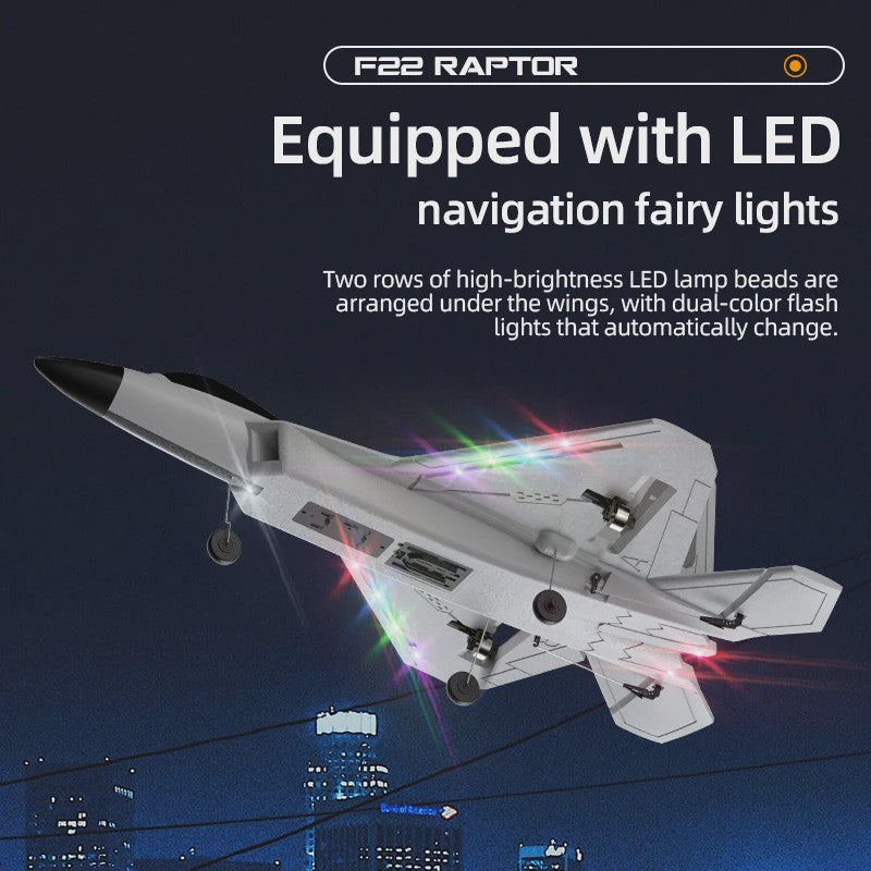 RC Vliegtuig F22 Raptor - Brushless, 4-Kanaals, EPP Schuim, 490mm Spanwijdte, Afstandsbediening Speelgoed voor Volwassenen