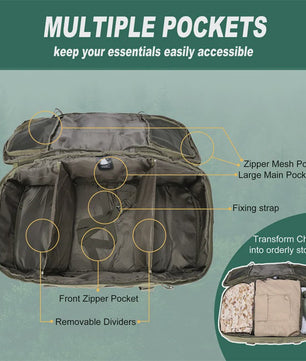 Multifunctionele Duffle Bag Rugzak 25L/45L/80L - Waterdicht, Tactisch & Outdoor