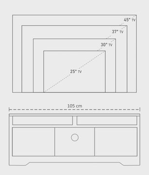 Homcom Tv Cabinet Large Storage Space Open Shelves 105X40X52 cm