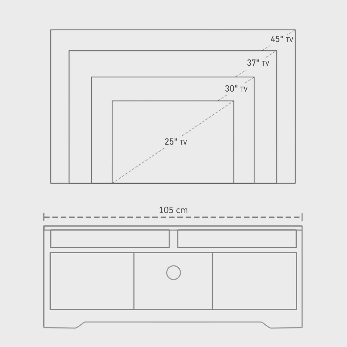 Homcom Tv Cabinet Large Storage Space Open Shelves 105X40X52 cm