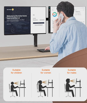Dubbele Monitor Arm Stand met Gasveer - Verstelbaar voor 15-32 Inch Schermen, 16KG per Arm
