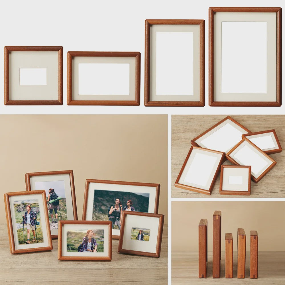 Eenvoudig Zwart Walnoot Houten Fotolijst - Handgemaakt & Stijlvol
