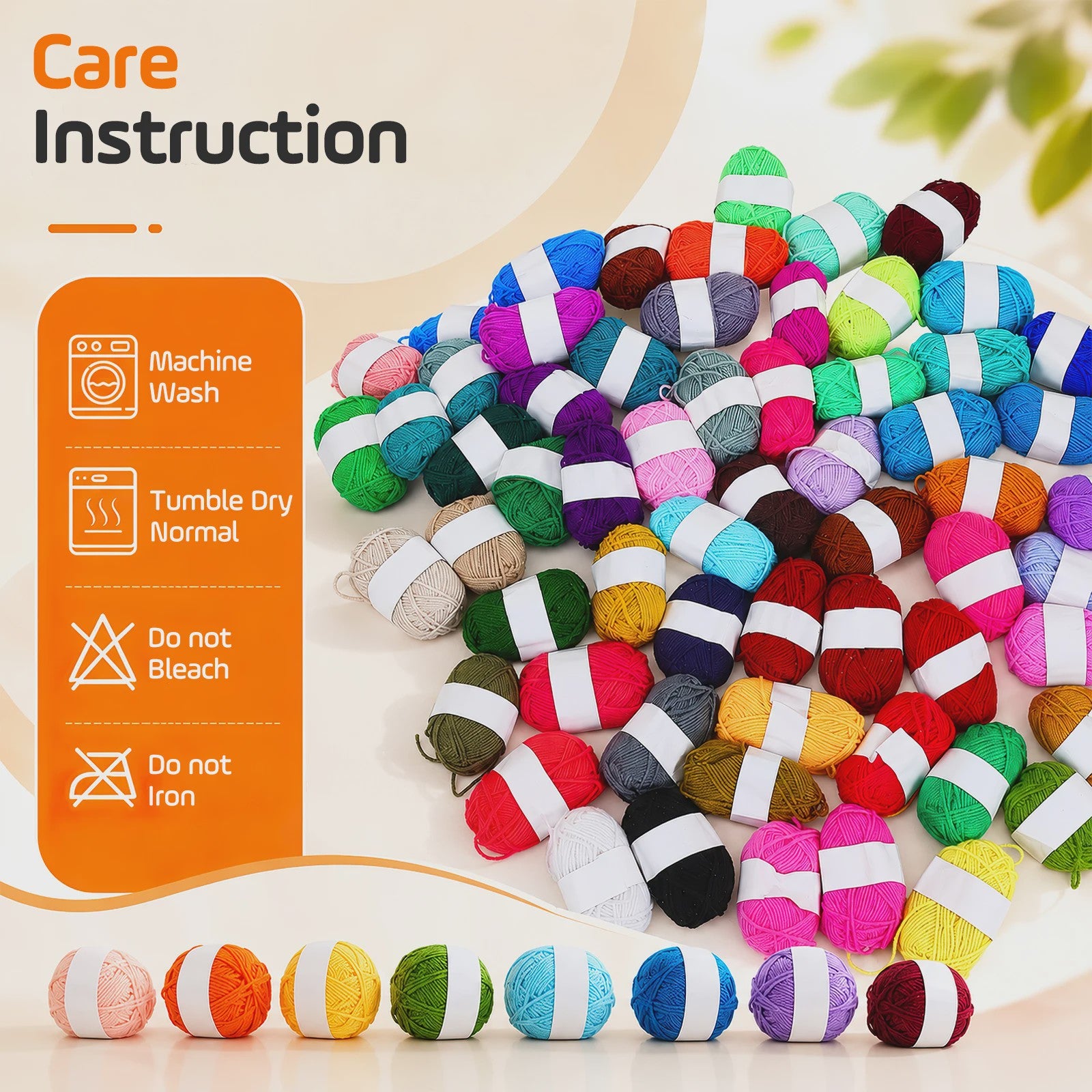 DIY Textile Set，77 Piece Crochet Hook Set With 62 Mixed Color Yarn Balls, 2 Aluminum Crochet Hooks, 2 Knitting Needles, And 10 Anti Slip Pins
