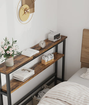 Moderne Smalle Console Tafel met Verstelbare Plank - 100x15cm