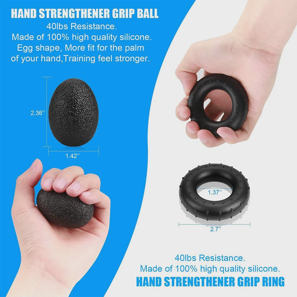 Complete Handtrainer Set: 5-60kg Verstelbare Hand Gripper, Vingerstrekker & Polstrainer