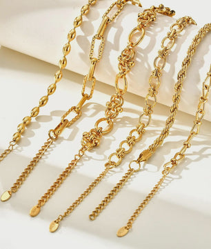 Gouden Roestvrij Staal Chunky Schakelarmband voor Dames - Waterdicht & Verstelbaar