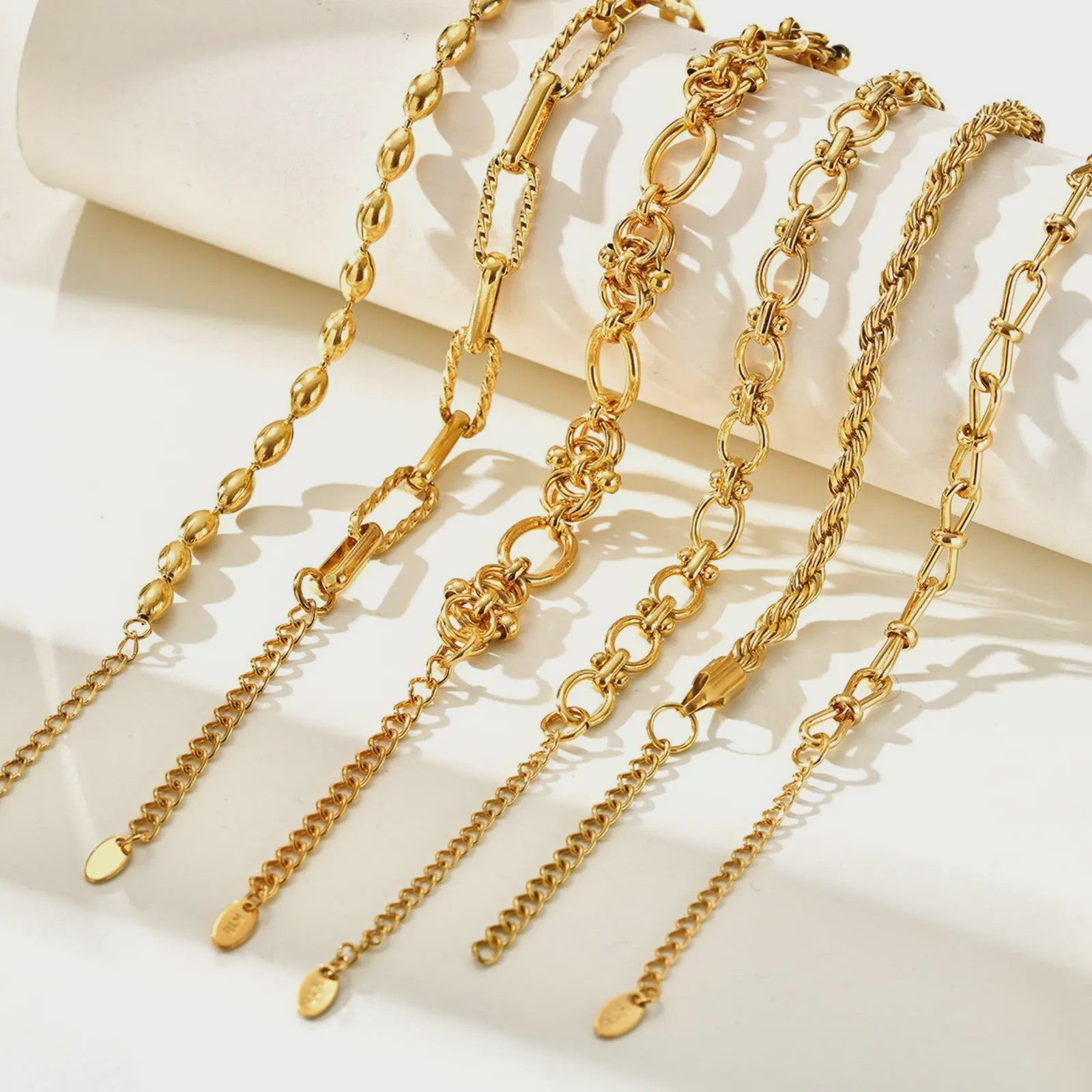 Gouden Roestvrij Staal Chunky Schakelarmband voor Dames - Waterdicht & Verstelbaar