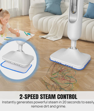 Stoomreiniger Mop met 2 Stoomstanden, 400ml Tank en Sterilisatie