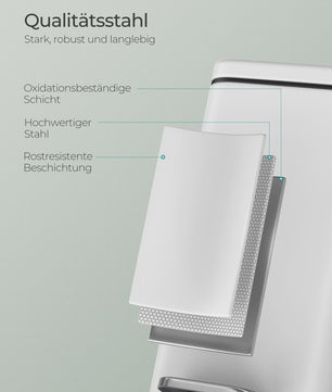 SONGMICS 10L Pedaalemmer - Smalle Vuilnisbak met Deksel voor Badkamer