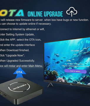 Android TV Box Q10: 8K Ultra HD Media Player met Dual Band WiFi & Google Voice Assistant