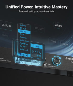 Phenyx Pro PTAU-2 True Diversity Draadloos Microfoon Systeem met ID Lock & Auto Scan