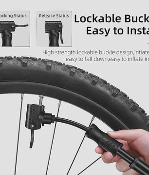 WEST BIKING Mini Fietspomp Aluminium Draagbaar - Schrader & Presta Klep