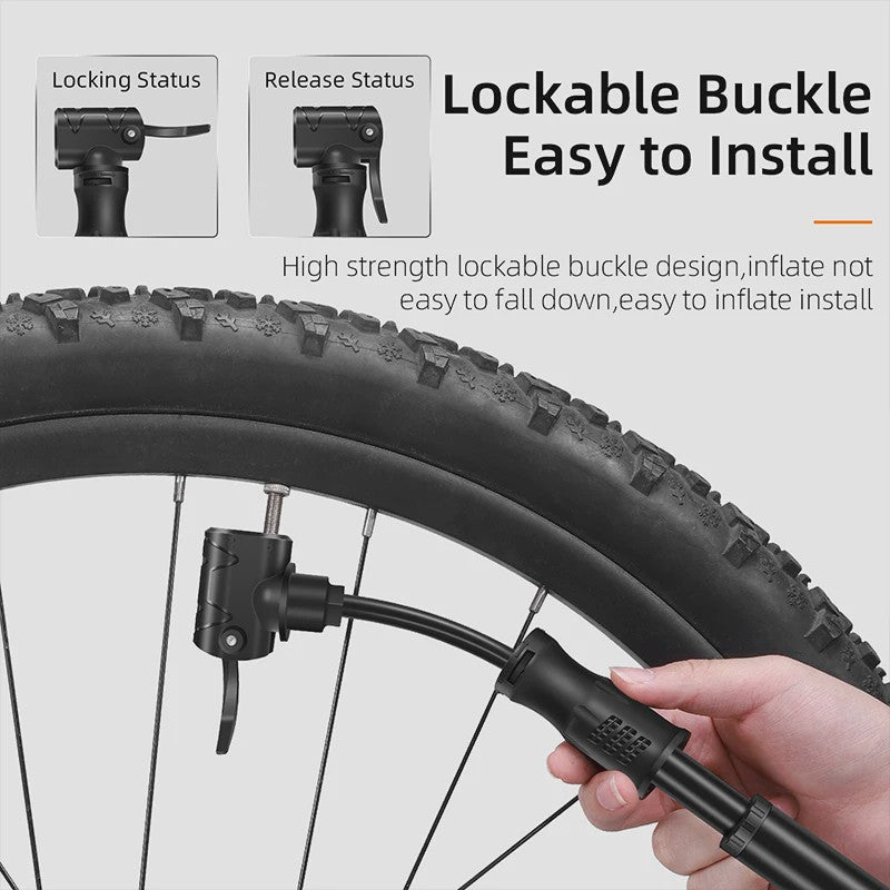 WEST BIKING Mini Fietspomp Aluminium Draagbaar - Schrader & Presta Klep