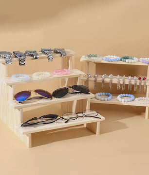 Houten Display Rek - Presenteer Parfum, Cosmetica & Sieraden