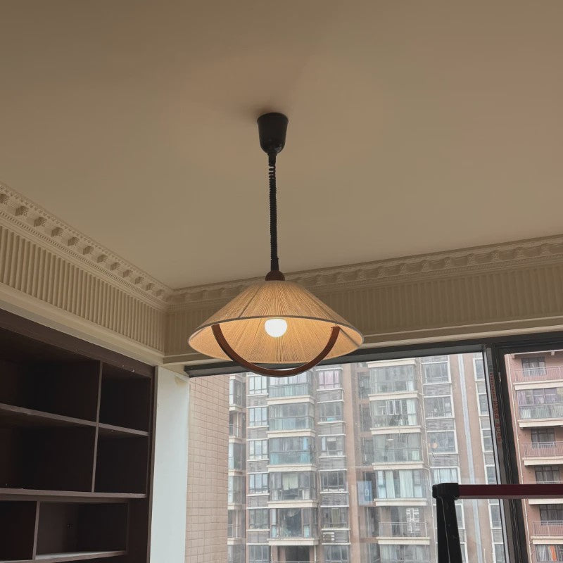Wabi Sabi Houten Hanglamp - Retro Stijl Verlichting voor Woonkamer, Eetkamer & Slaapkamer