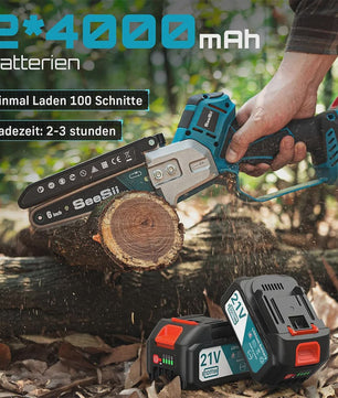 Seesii Accu Kettingzaag 6-Inch - Borstelloze Motor voor Snoeien en Houtbewerking
