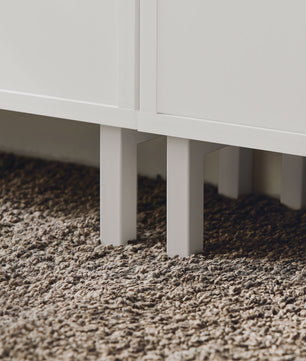 Smalle Schoenenkast met 3 Klepkasten en 6 Legplanken - Wit