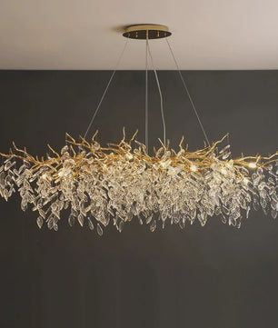 Luxe Gouden Kristallen LED Kroonluchter - Plafondlamp & Hanglamp voor Woonkamer, Eetkamer, Slaapkamer