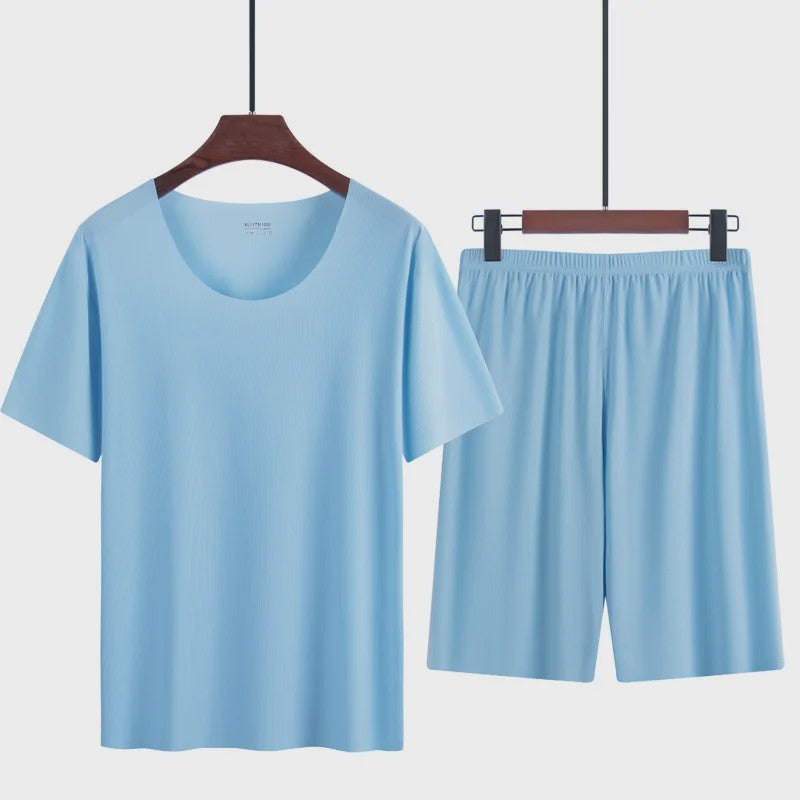 Heren Pyjama Set: IJssilke Korte Mouw & Short - Zomer Comfort