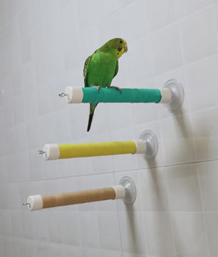 Zuignap Vogel Zitstok voor Ramen & Spiegels - Draagbaar Speelgoed voor Papegaaien & Parkieten