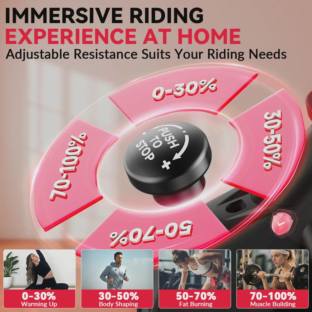 Hometrainer met Vliegwiel (10kg), LCD Display en Stille Werking - Max 120kg Belasting