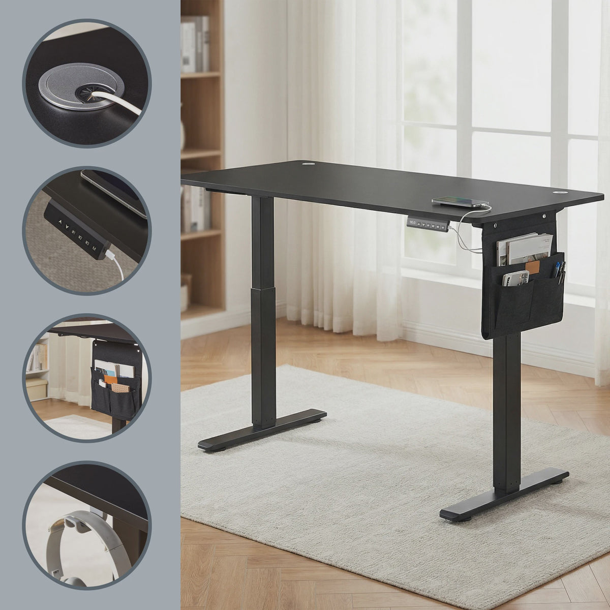 Elektrisch in hoogte verstelbaar bureau 140x60 cm - Songmics