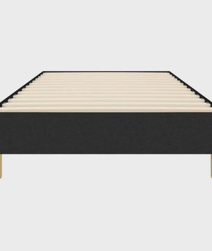 Zwart Stoffen Bedframe met Lattenbodem 90x200 cm - Stevig Ondersteuningssysteem voor Eenpersoonsbed