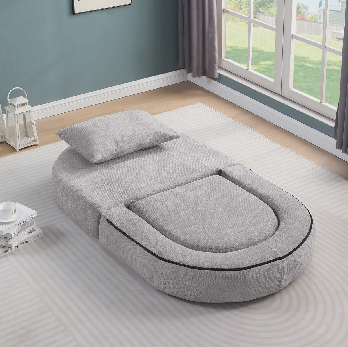 Modulaire Slaapbank Futon Fauteuil met Kussen - Compact en Multifunctioneel