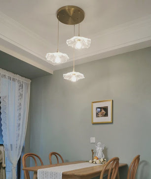 Vintage Bloemen Glazen Hanglamp - Sfeervolle Decoratie voor Woonkamer & Slaapkamer