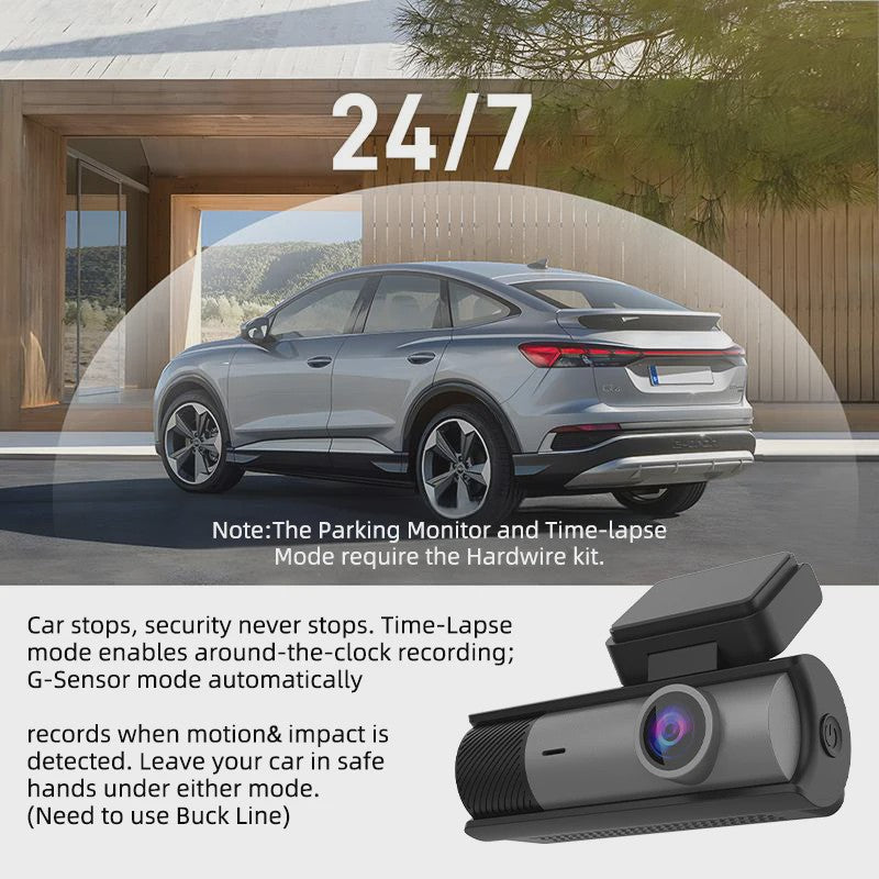ACCEO B61P 4K Dashcam met Dubbele Lens (Voor & Achter 1080P), GPS, WiFi en 24H Parkeerfunctie