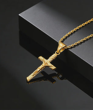 Heren RVS Kruis Ketting met Jezus Hanger - Religieuze Christelijke Sieraden