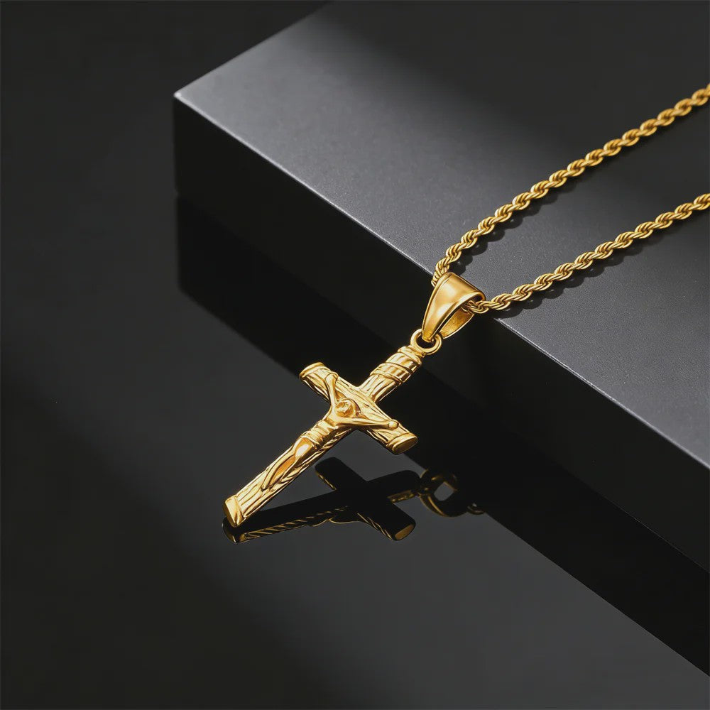 Heren RVS Kruis Ketting met Jezus Hanger - Religieuze Christelijke Sieraden
