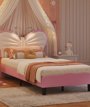 Anajqaqia Kinderbed met Vlinder Design, 90x200cm, Inclusief Nachtlampje