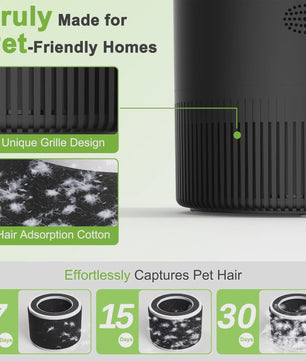 Chuboor Slimme Luchtreiniger met HEPA-filter, App & Alexa Bediening, PM2.5 Monitor