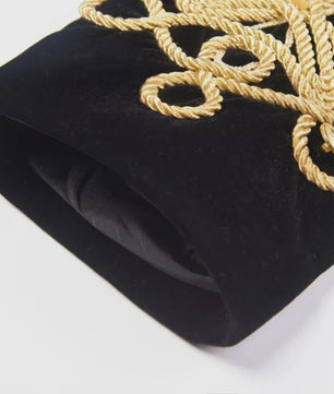 Luxe Zwarte Velvet Blazer met Gouden Borduursels - Heren Feest & Podium Kleding