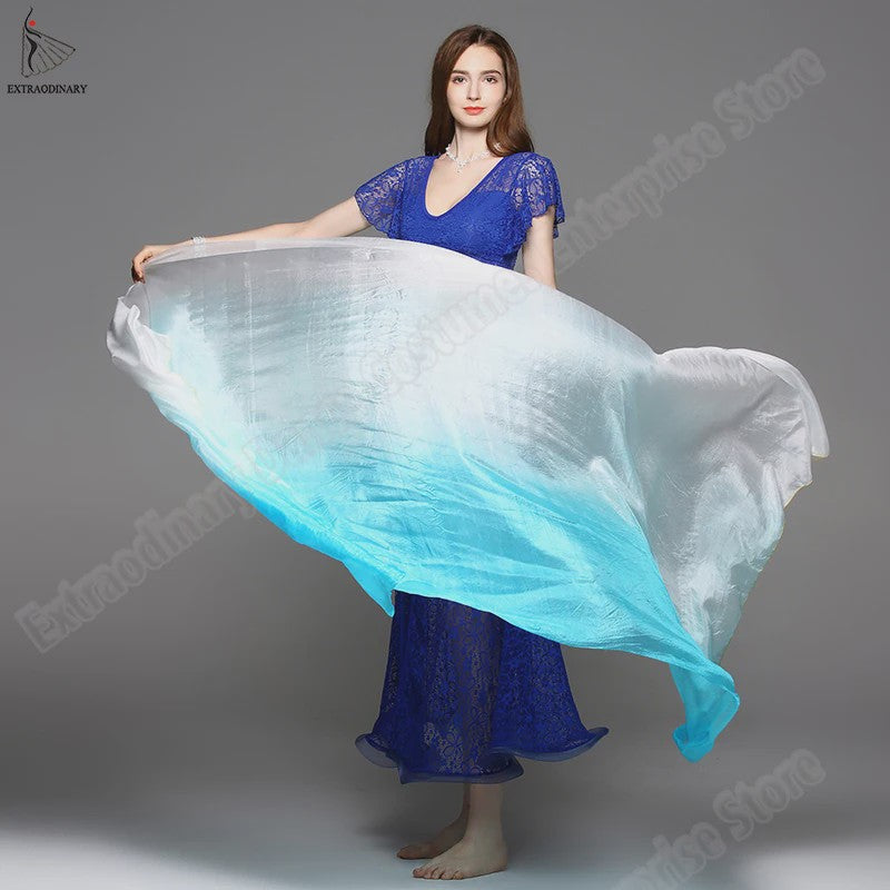Zijden Sjaal voor Buikdans - Gegradueerde Kleuren & Maten (200-270cm)