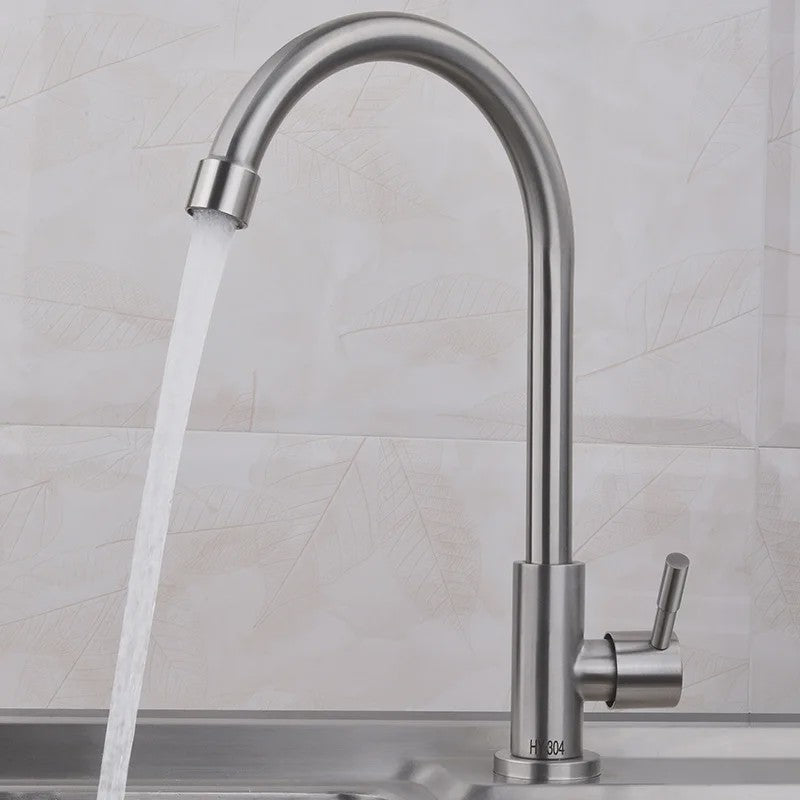 RVS Keukenkraan - Zwenkbaar, Enkel Koud Water