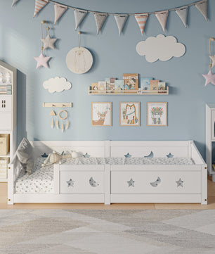 Montessori Houten Kinderbed met Valbeveiliging - Scandinavisch Design - Veilig Peuterbed