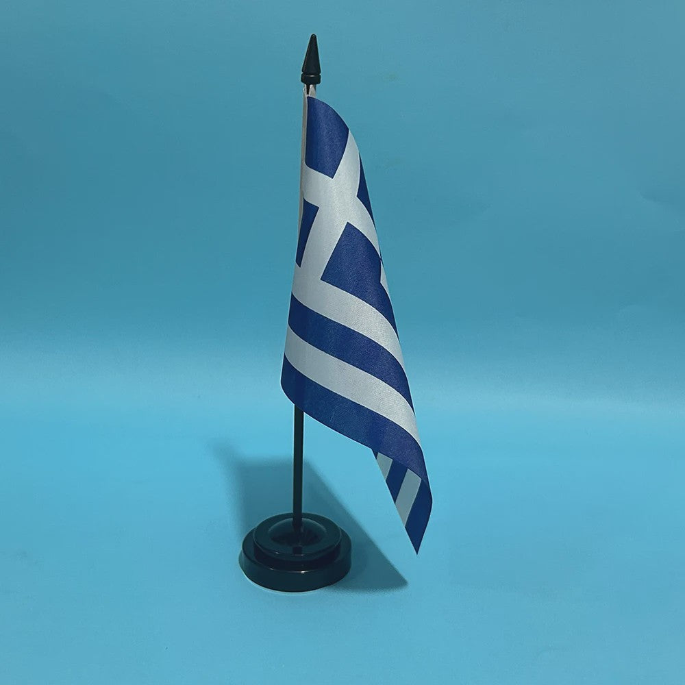 Griekse Vlag Bureau - 14x21cm Polyester Tafelvlag