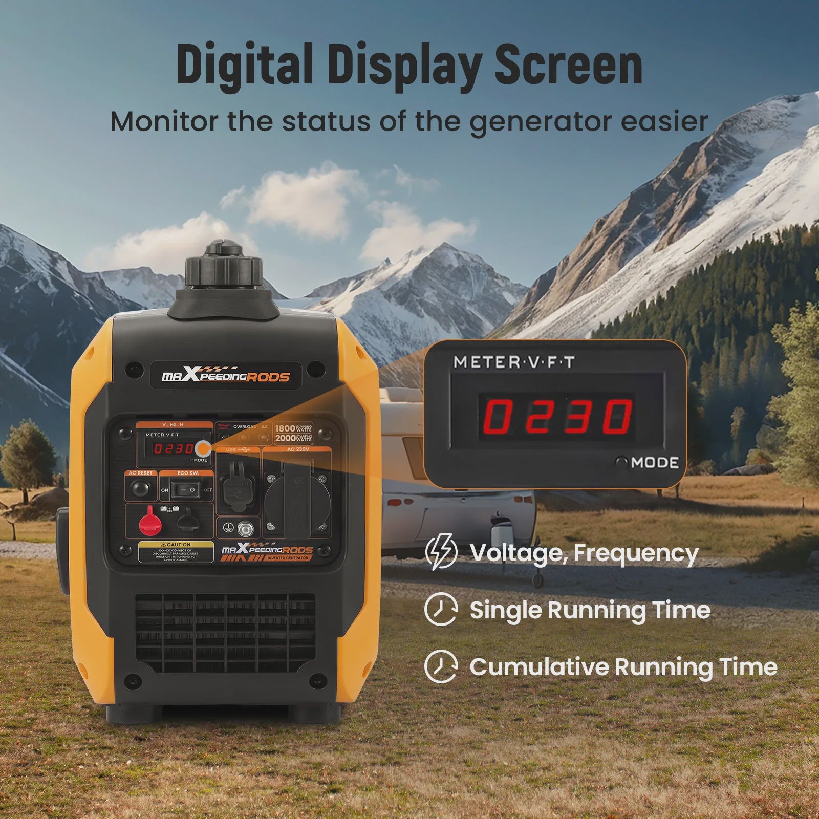MAXPEEDINGRODS 2000W Draagbare Inverter Generator - Stil & Compact