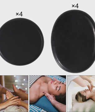 Professionele Hot Stone Massage Set - 4x Jade Energie Stenen voor Ontspanning