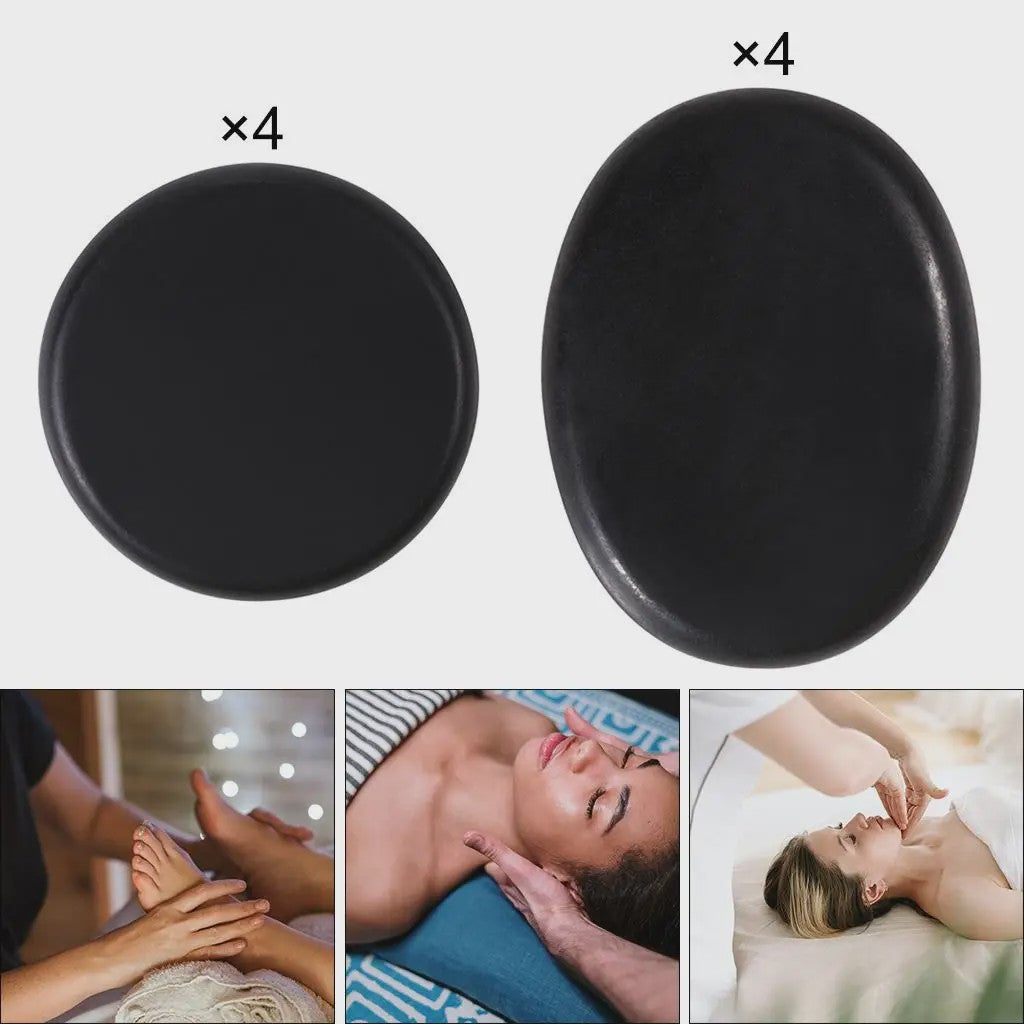 Professionele Hot Stone Massage Set - 4x Jade Energie Stenen voor Ontspanning