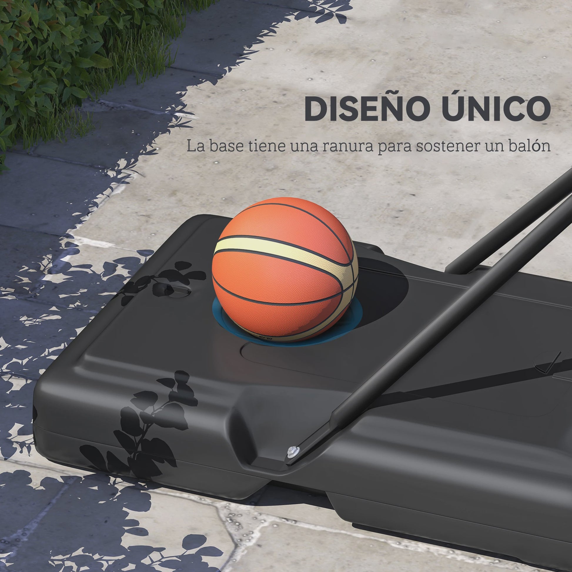 HOMCOM Basketbalpaal Verstelbaar 220-365 cm Zwart - Outdoor Basketbalring