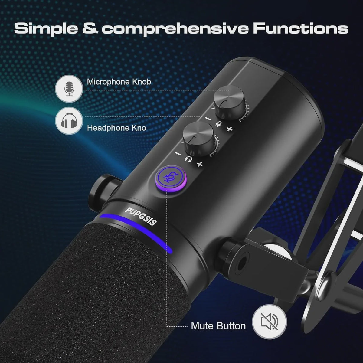 Dynamische Podcast Microfoon met XLR/USB - Studio Kwaliteit voor Opnames, Streaming & Gaming