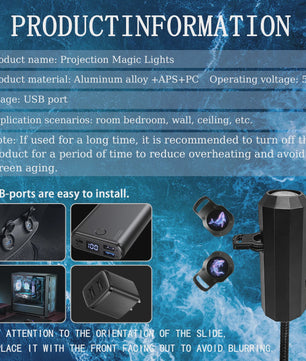 Galaxy Oceaan Projector Lamp - Romantische Sfeer & Nachtlampje met USB