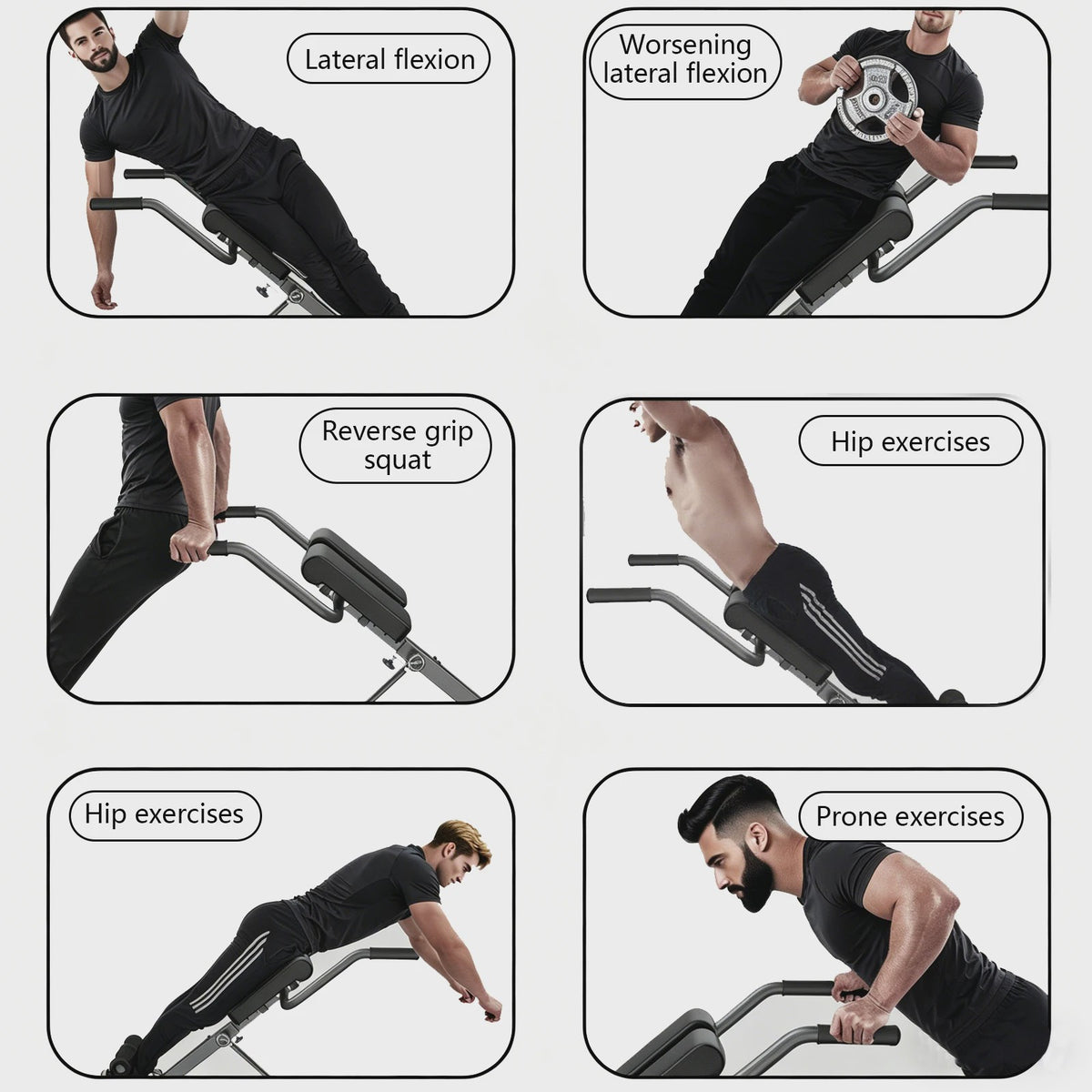 Verstelbare Roman Chair & Back Extension Bank - Opvouwbaar Fitnessapparaat