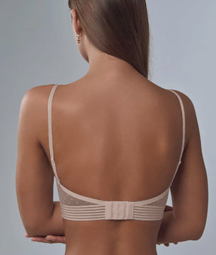 Luxe kanten bh met U-vormige rug en open rugpand - Zonder beugel, onzichtbaar en comfortabel